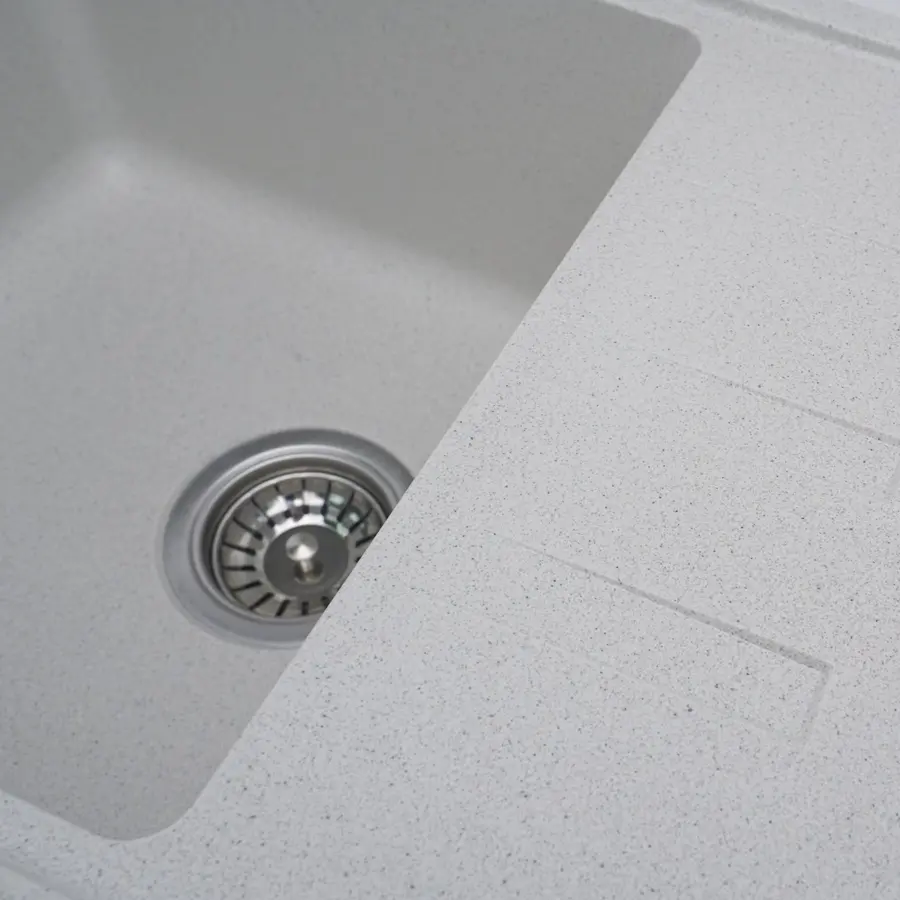 Гранітна мийка для кухні Platinum 6243 LIANA матова Біла в крапку