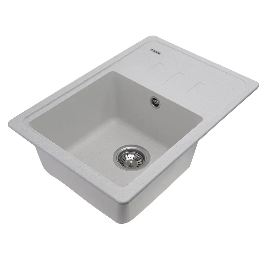 Гранітна мийка для кухні Platinum 6243 LIANA матова Біла в крапку