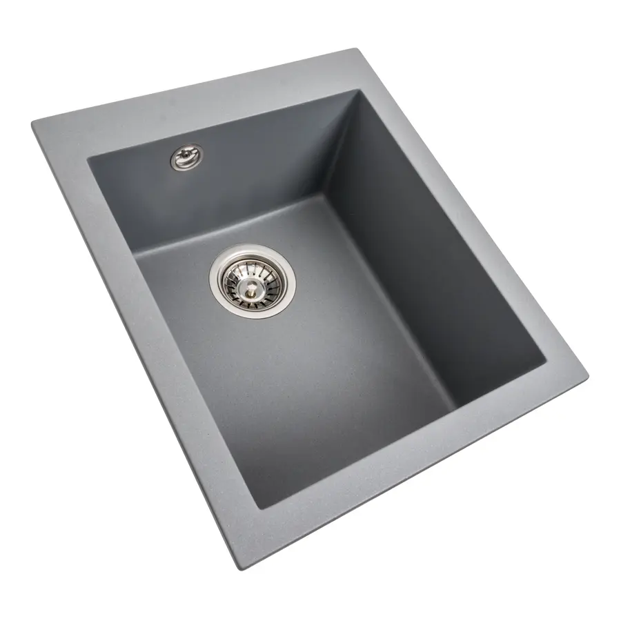 Гранітна мийка для кухні Platinum 4150 SOKIL матова (сірий металік)