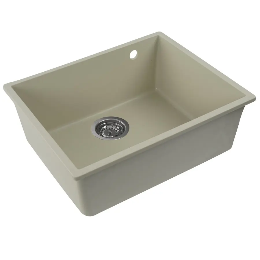 Гранітна мийка для кухні Platinum 5444 OASIS матова Айворі