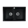 Гранітна мийка для кухні Platinum 7648W TWIN глянець Чорна
