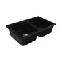 Гранітна мийка для кухні Platinum 7648W TWIN глянець Чорна