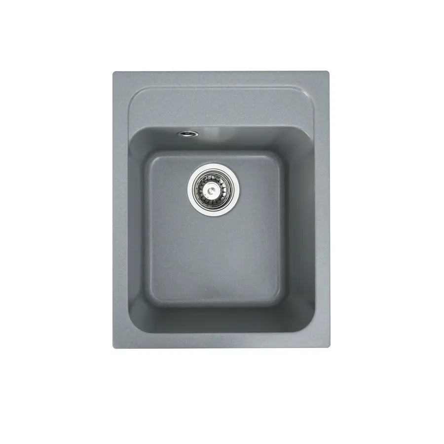 Гранітна мийка для кухні Platinum 4050 RUBY глянець Сірий мусон