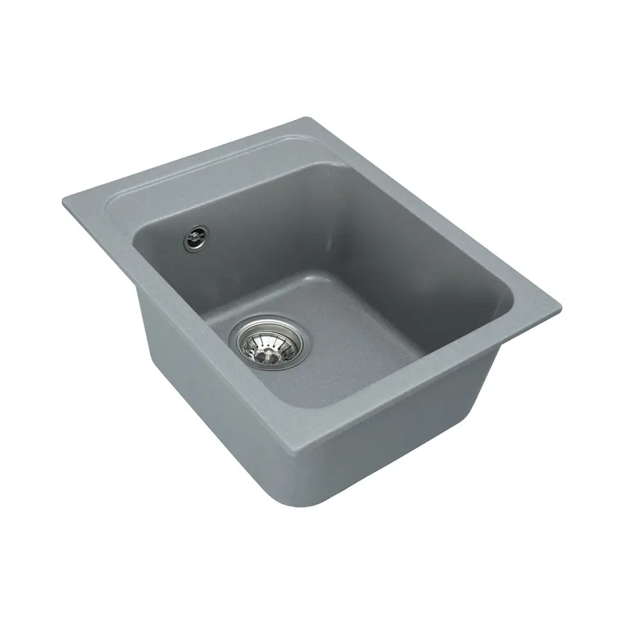 Гранітна мийка для кухні Platinum 4050 RUBY глянець Сірий мусон