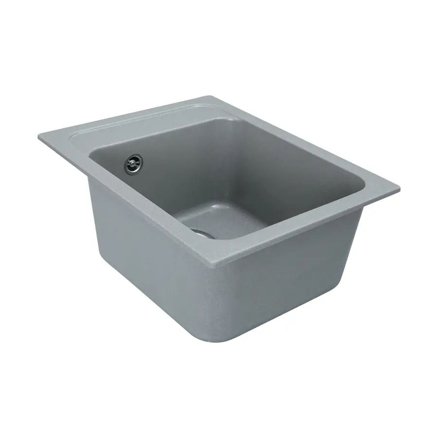 Гранітна мийка для кухні Platinum 4050 RUBY глянець Сірий мусон