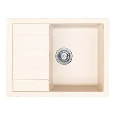 Гранітна мийка для кухні Platinum 6550 LOTOS глянець Айворі