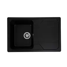 Гранітна мийка для кухні Platinum 7850 CAMELIA глянец Чорна GOLD