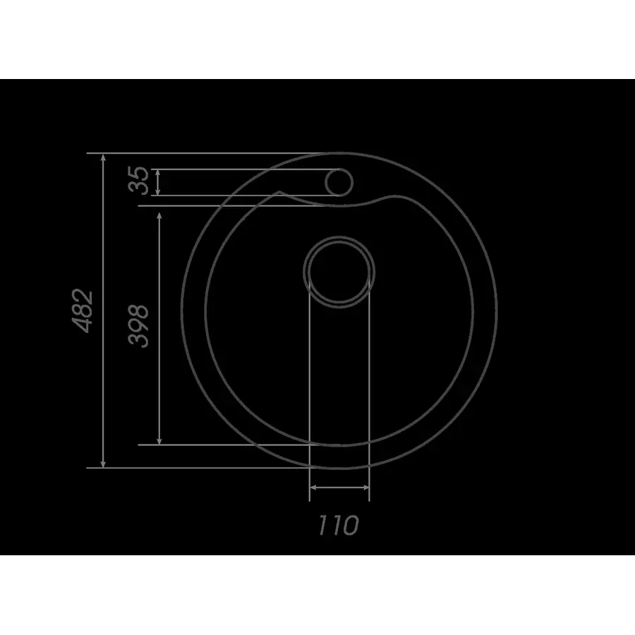 Гранітна мийка для кухні Platinum 480 TURAS матова Топаз