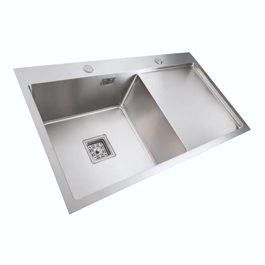 Кухонна мийка Platinum Handmade 860х500х230 L (квадратний сифон 3,0/1,0)