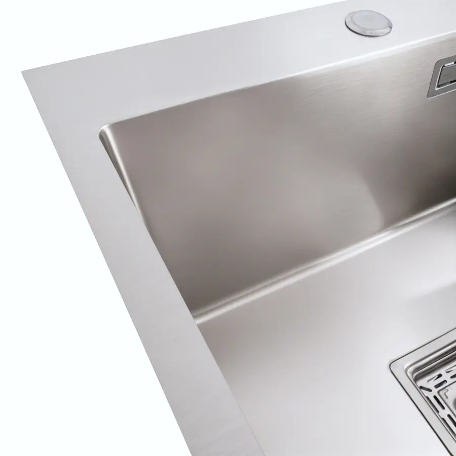 Кухонна мийка Platinum Handmade 860х500х230 L (квадратний сифон 3,0/1,0)