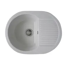 Гранітна мийка для кухні Platinum 6247 BORA глянець Біла в крапку