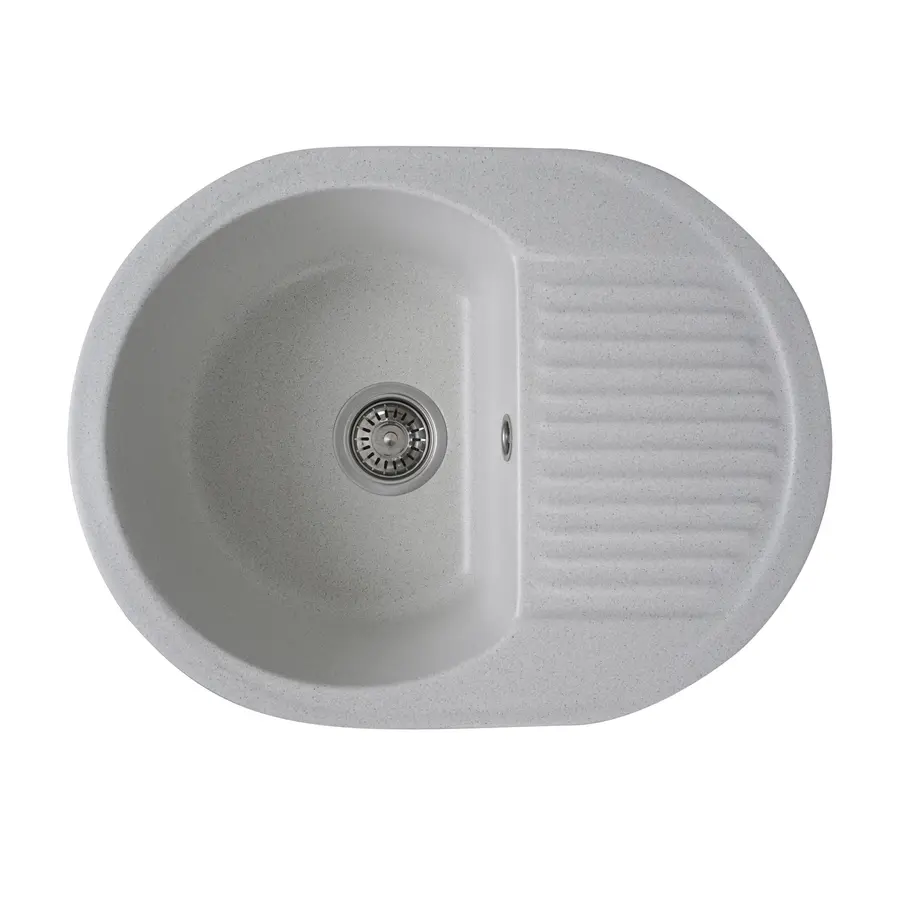 Гранітна мийка для кухні Platinum 6247 BORA глянець Біла в крапку