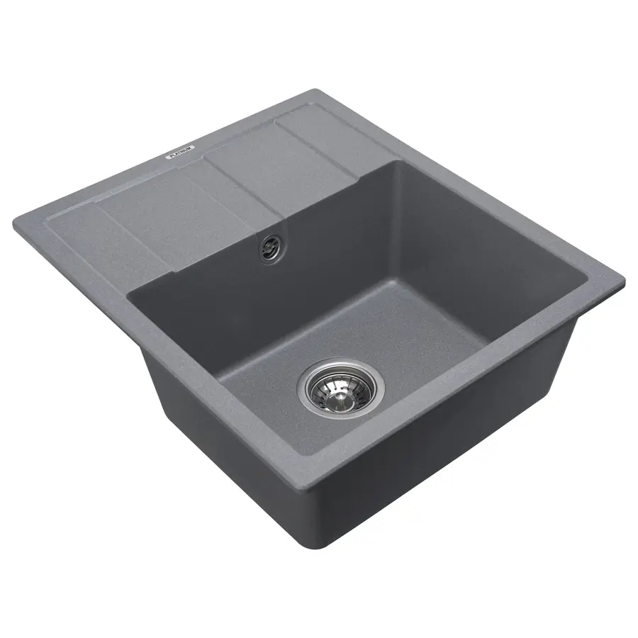 Гранітна мийка для кухні Platinum 5851 ARIA матова Сірий мусон