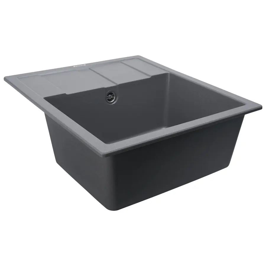 Гранітна мийка для кухні Platinum 5851 ARIA матова Сірий мусон