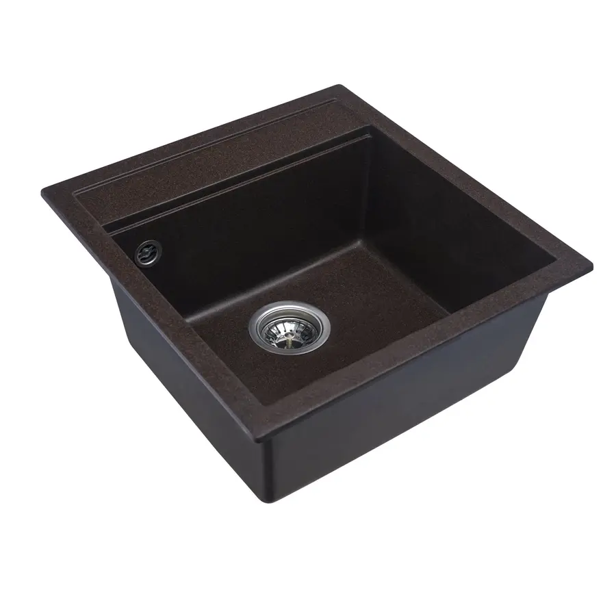 Гранітна мийка для кухні Platinum 5149 FIESTA матова Шоколад