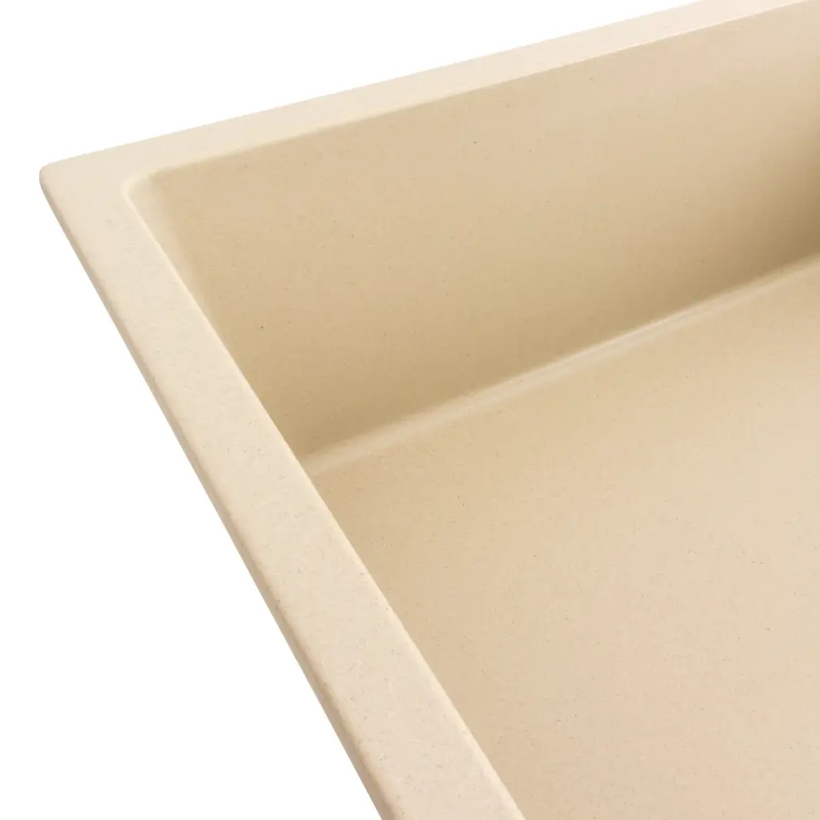 Гранітна мийка для кухні Platinum 8650 DIAMOND матова (айворі)