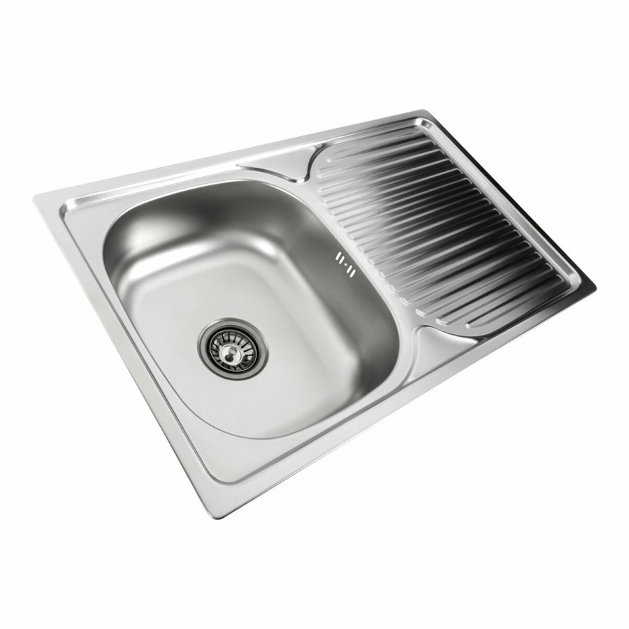 Кухонная мойка из нержавеющей стали прямоугольная Platinum ДЕКОР 7848 (0,8/180 мм)