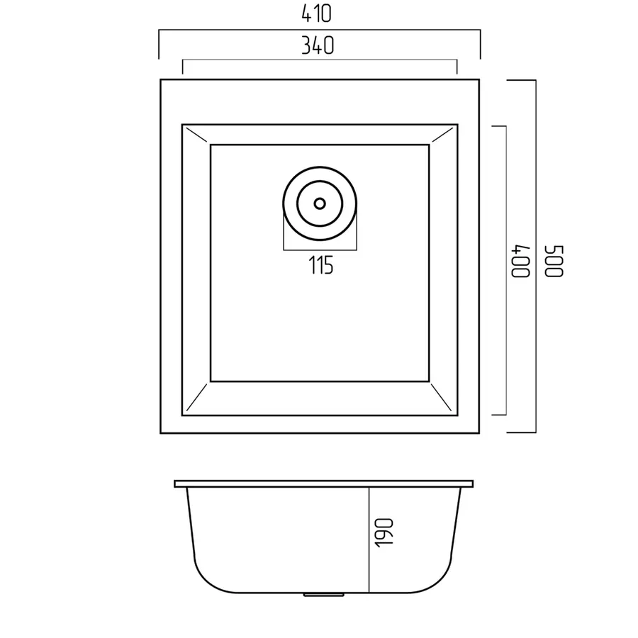 Гранітна мийка для кухні Platinum 4150 SOKIL матовий Титан