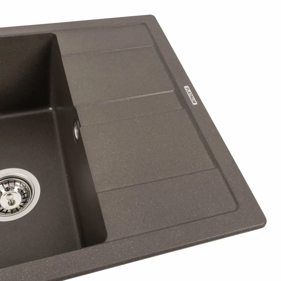 Гранитная мойка для кухни Platinum 5851 ARIA матовая Темная скала