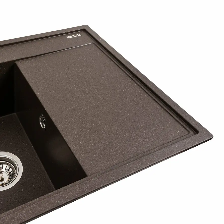 Гранітна мийка для кухні Platinum 7950 AZURIT матова Темна скеля
