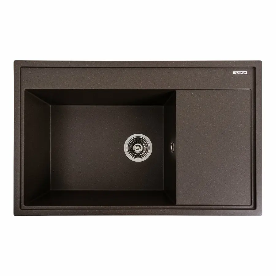 Гранітна мийка для кухні Platinum 7950 AZURIT матова Темна скеля