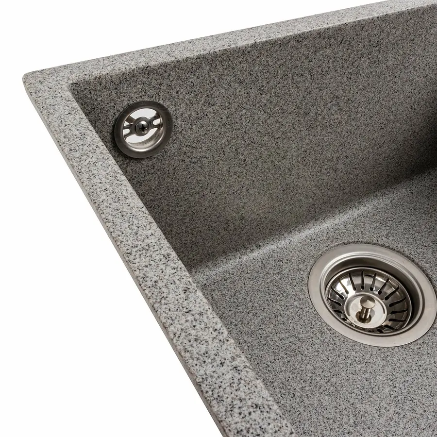 Гранітна мийка для кухні Platinum 4040 RUBA матовий сірий
