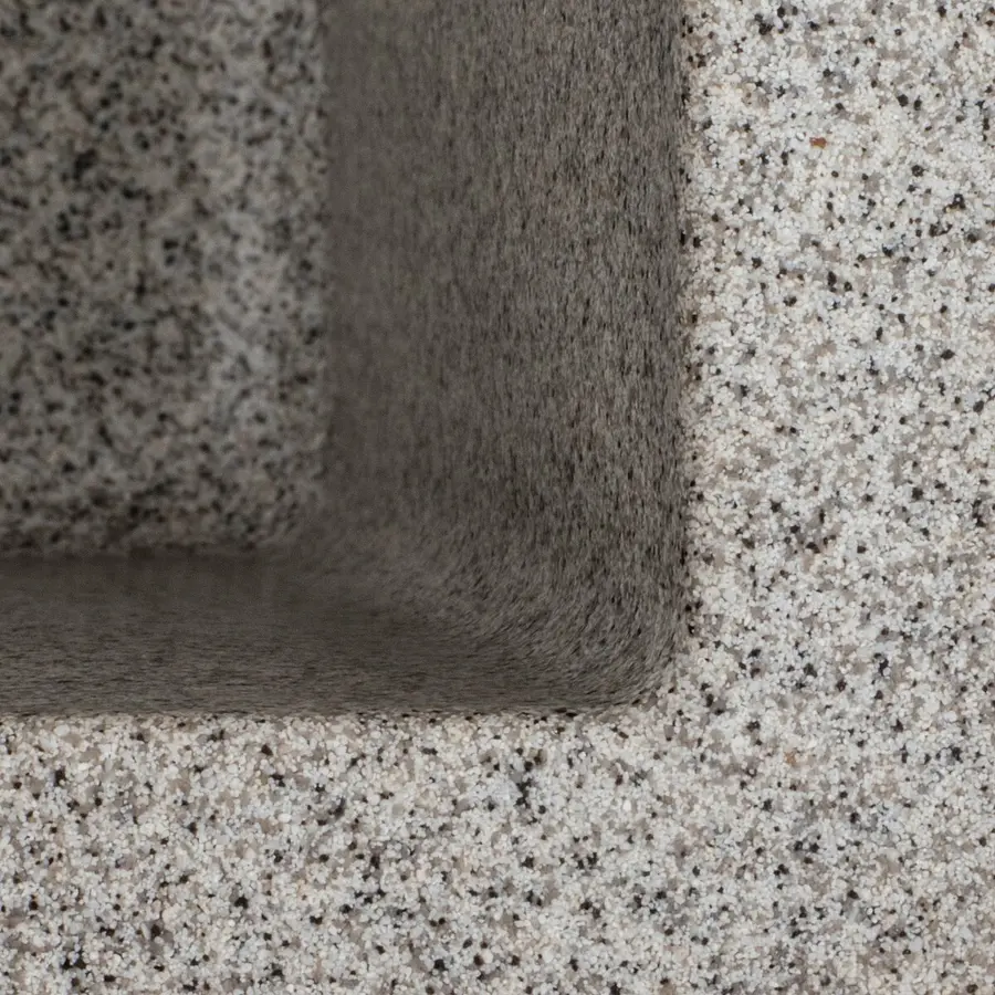 Гранітна мийка для кухні Platinum 4040 RUBA матовий сірий