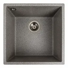 Гранітна мийка для кухні Platinum 4040 RUBA матовий сірий