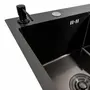 Кухонна мийка CM 58*48 L чорна PVD VALESO Handmade (круглий сифон 3,0/0,8)