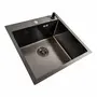 Кухонна мийка 50*50 PVD чорна DECOR Valeso Handmade (сифон круглий, 3,0/0,8)