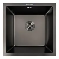 Кухонна мийка PVD чорна 44*44 VALESO Handmade монтаж під стільницю (3.0/0.8)