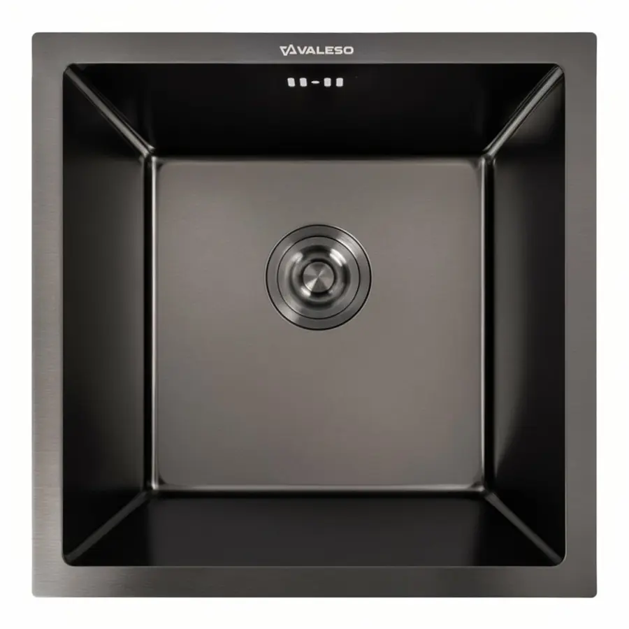 Кухонная мойка PVD черная 44*44 VALESO Handmade монтаж под столешницу (3.0/0.8)