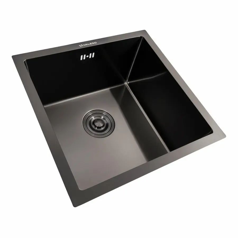 Кухонная мойка PVD черная 44*44 VALESO Handmade монтаж под столешницу (3.0/0.8)