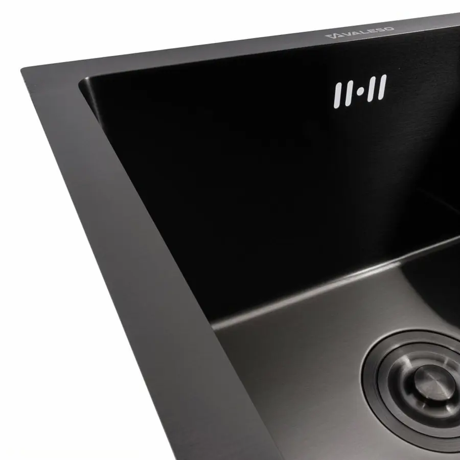 Кухонная мойка PVD черная 44*44 VALESO Handmade монтаж под столешницу (3.0/0.8)