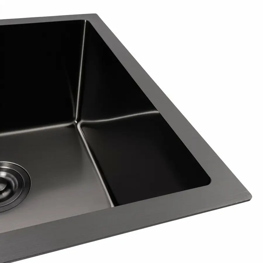 Кухонная мойка PVD черная 44*44 VALESO Handmade монтаж под столешницу (3.0/0.8)