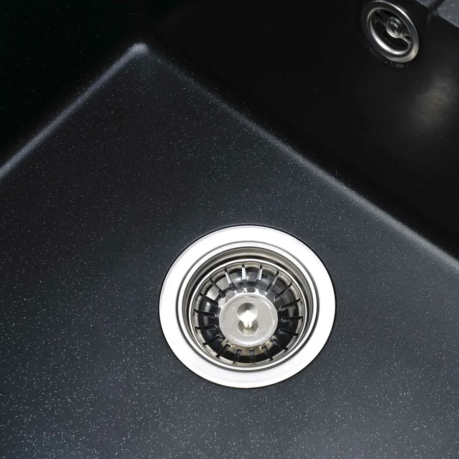 Гранітна мийка для кухні VALESO ARIA 5851 матова Чорний металік