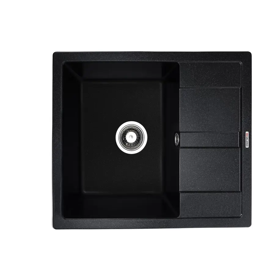 Гранітна мийка для кухні VALESO ARIA 5851 матова Чорний металік