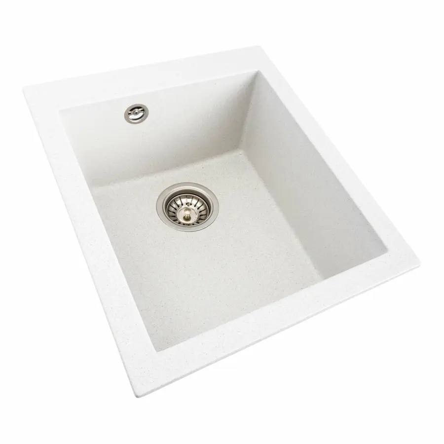 Гранитная мойка для кухни VALESO SOKIL 4150 матовая Белая в точку