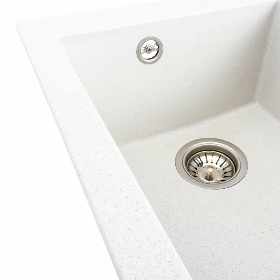 Гранитная мойка для кухни VALESO SOKIL 4150 матовая Белая в точку