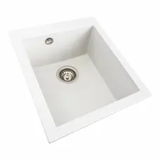 Гранитная мойка для кухни VALESO SOKIL 4150 матовая Белая в точку