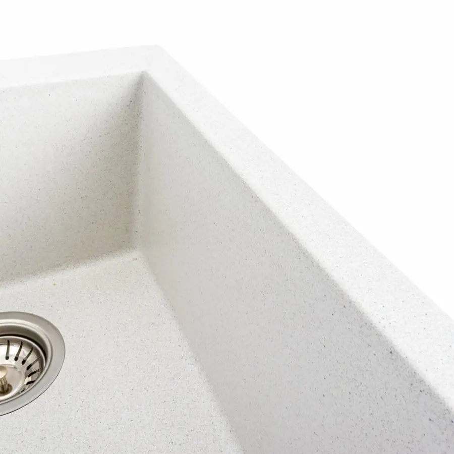 Гранитная мойка для кухни VALESO SOKIL 4150 матовая Белая в точку