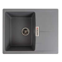 Гранітна мийка для кухні VALESO 6250 ZIRKONE матовий Сірий металік