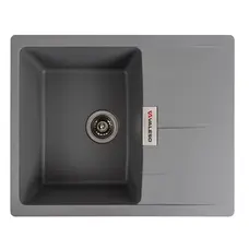 Гранітна мийка для кухні VALESO ZIRKONE 6250 матова Сірий металік