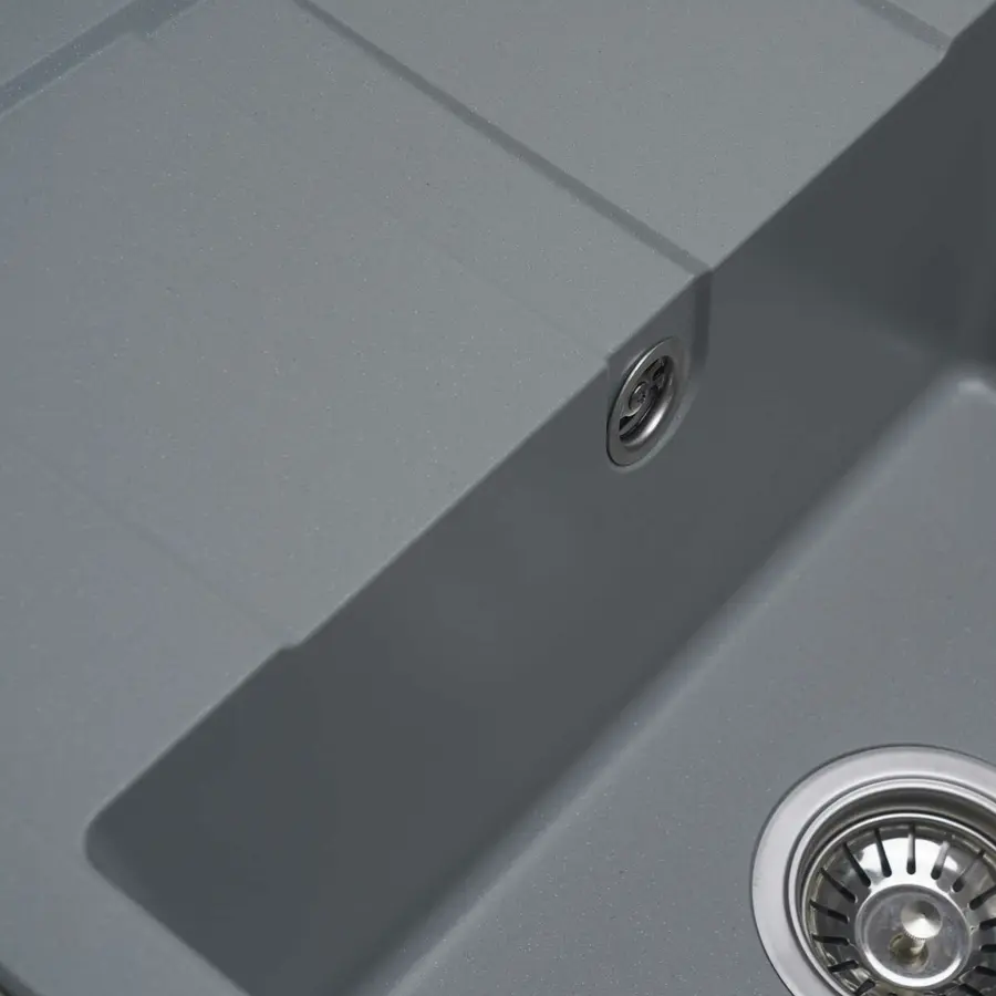 Гранітна мийка для кухні VALESO ARIA 5851 матова Сірий металік