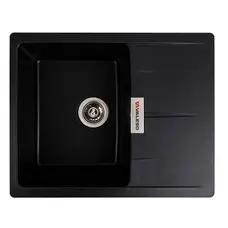 Гранитная мойка для кухни VALESO ZIRKONE 6250 матовая Черный металлик