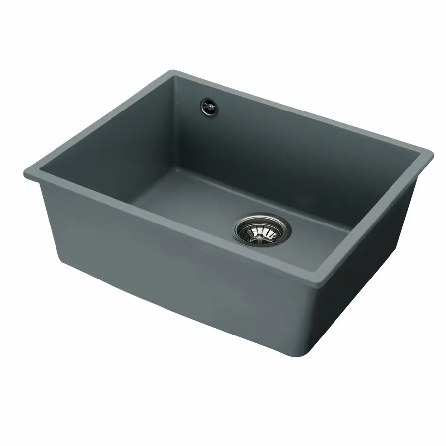 Гранитная мойка для кухни VALESO OASIS 5444 матовая Серый металлик