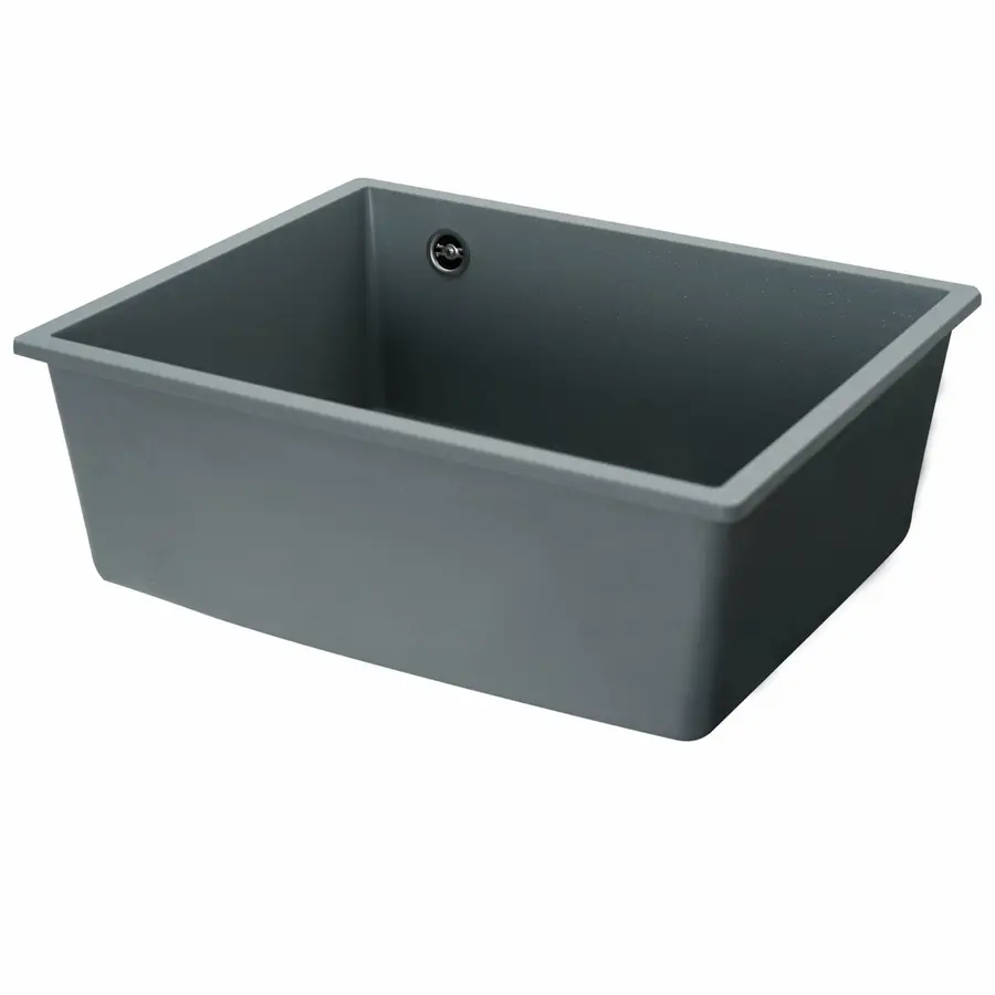 Гранитная мойка для кухни VALESO OASIS 5444 матовая Серый металлик