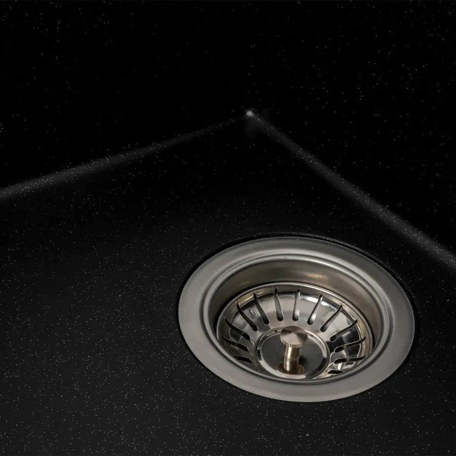 Гранитная мойка для кухни VALESO SOLID 7843 матовая Черный металлик