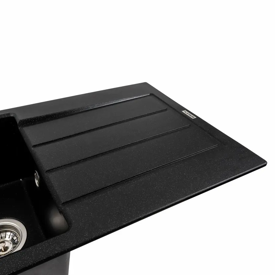 Гранитная мойка для кухни VALESO SOLID 7843 матовая Черный металлик