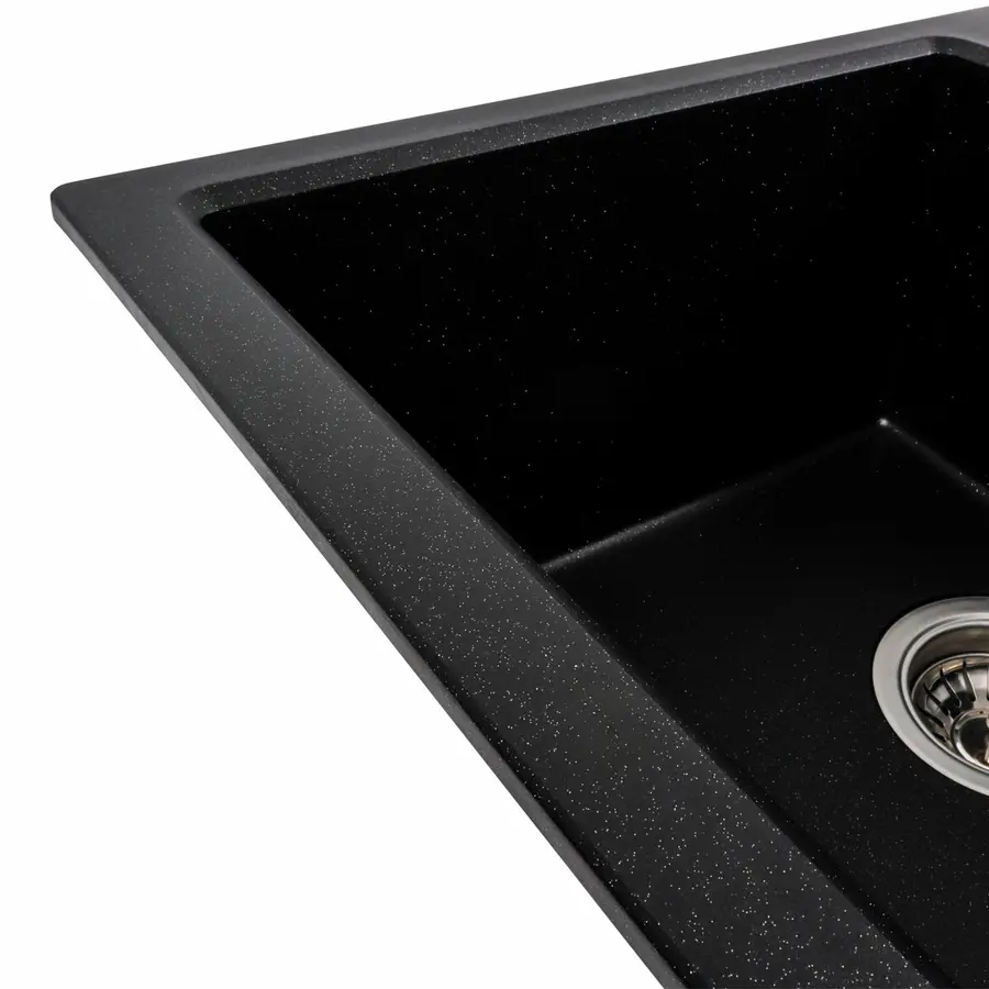 Гранитная мойка для кухни VALESO SOLID 7843 матовая Черный металлик